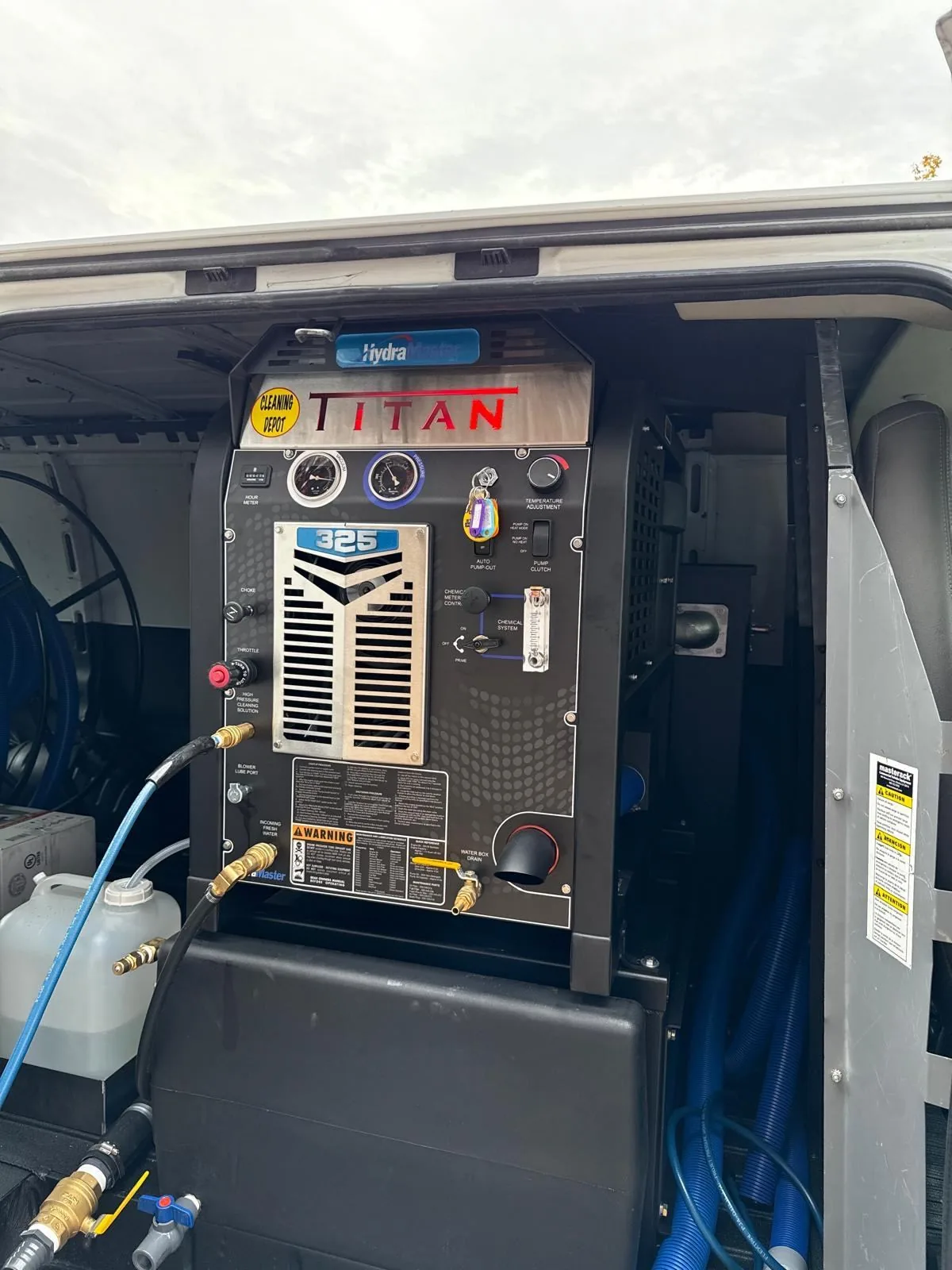 Professional cleaning equipment carried by J&A