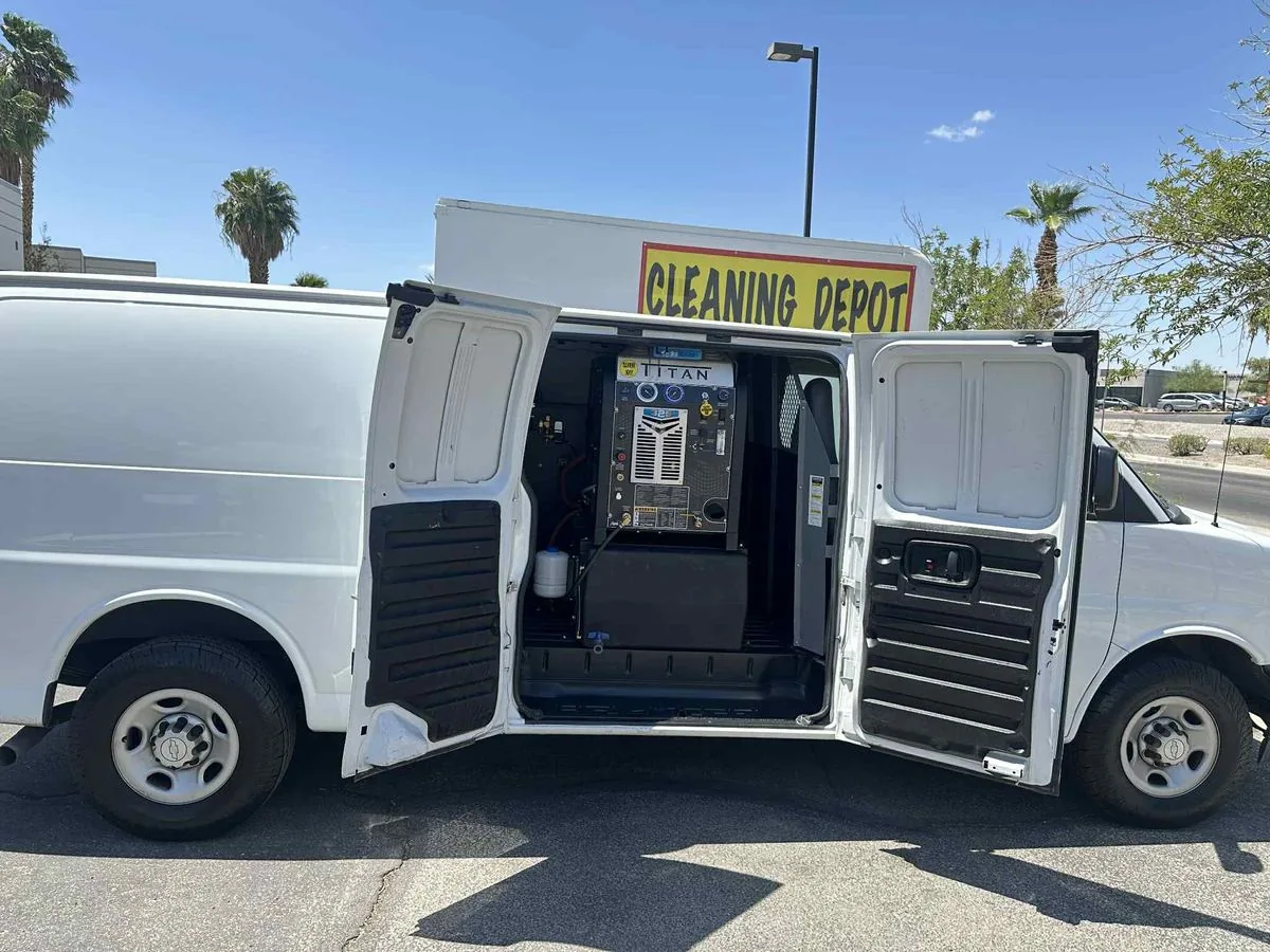 J&A carpet cleaning equipment in the service van