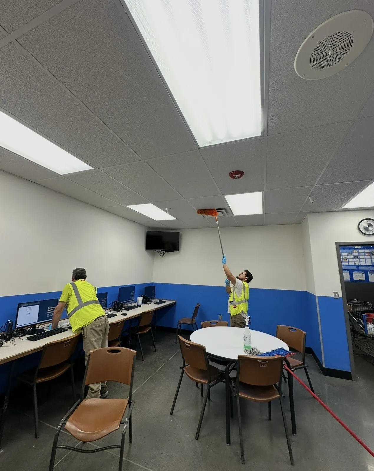 J&A crew cleaning a newly finished interior